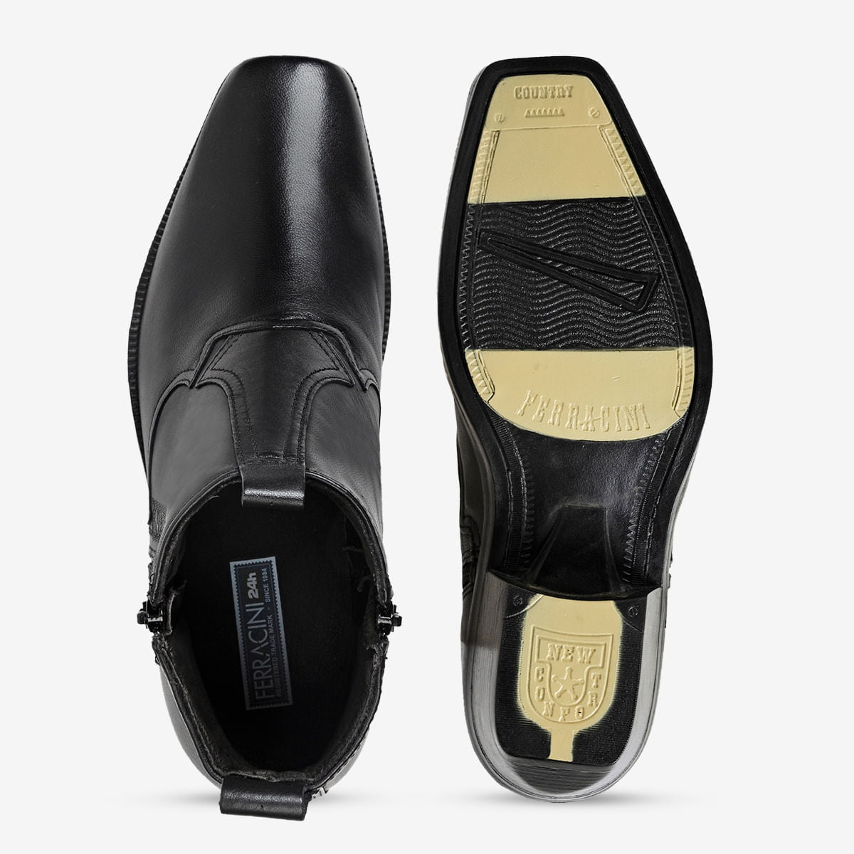 Bota Ferracini Masculina Preta New Country