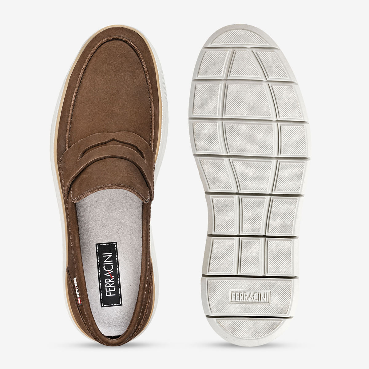 Mocassim Ferracini Masculino Café Prisma